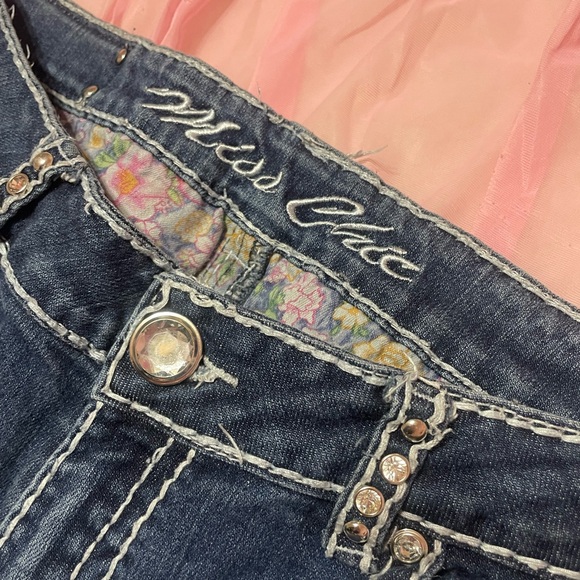 Mss Chic bedazzled, y2k, mcbling, capri jeans. - Picture 7 of 9